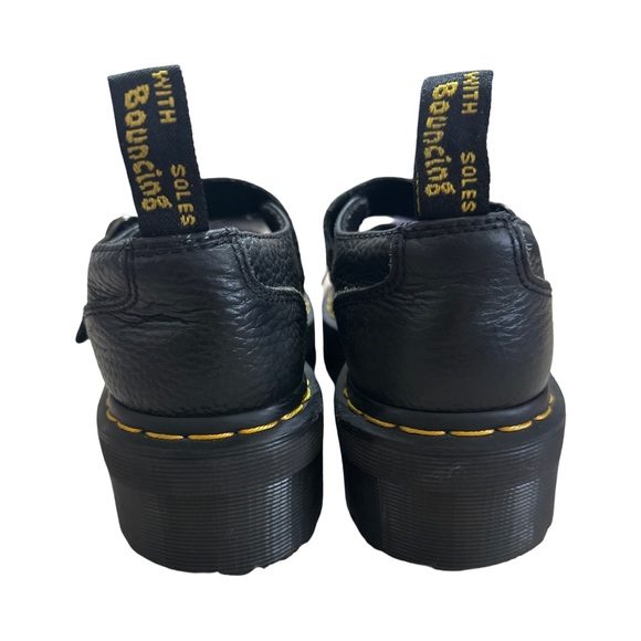 Dr. Martens ADDINA Flower Women’s Buckle Leather Platform Shoes Black Size 7 - Picture 7 of 14